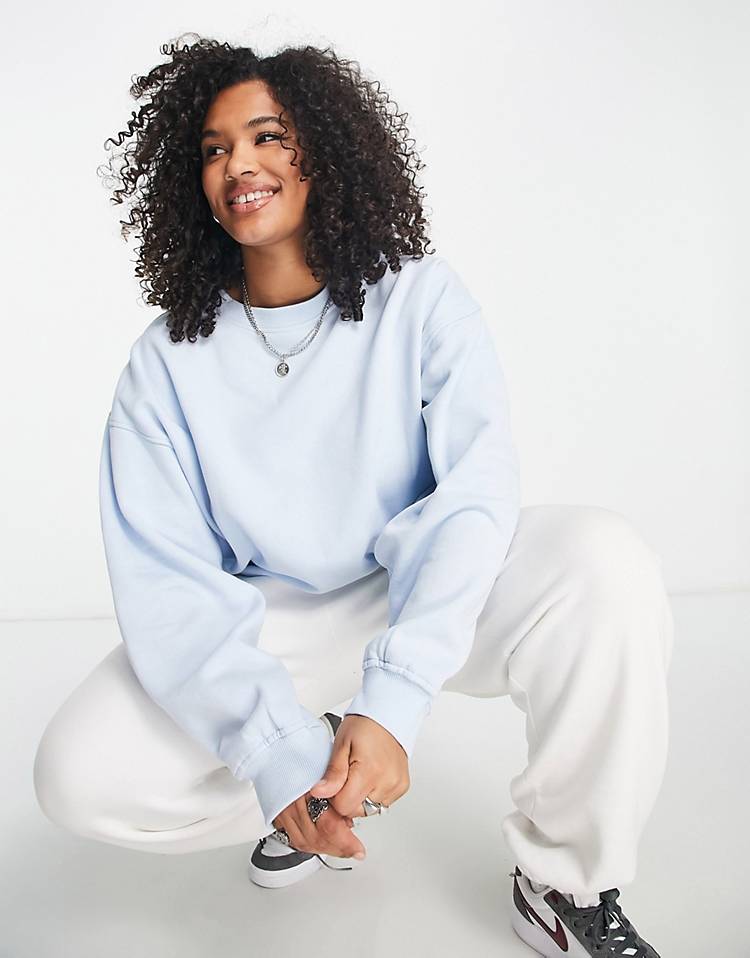 Cotton:On Curve classic crew sweatshirt in blue